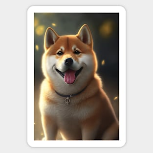 Happy Shiba Inu Dog Sticker